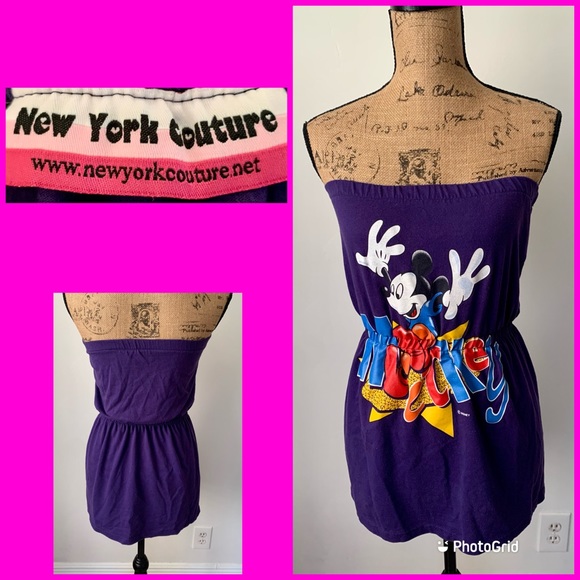 New York Couture Mickey Mouse Strapless Top - Picture 1 of 4
